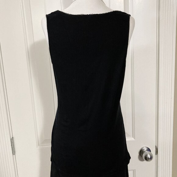 CAROLE HOCHMAN Black stretchy cotton v-neck tank top ~ SMALL MEDIUM goth shirt - Picture 14 of 14